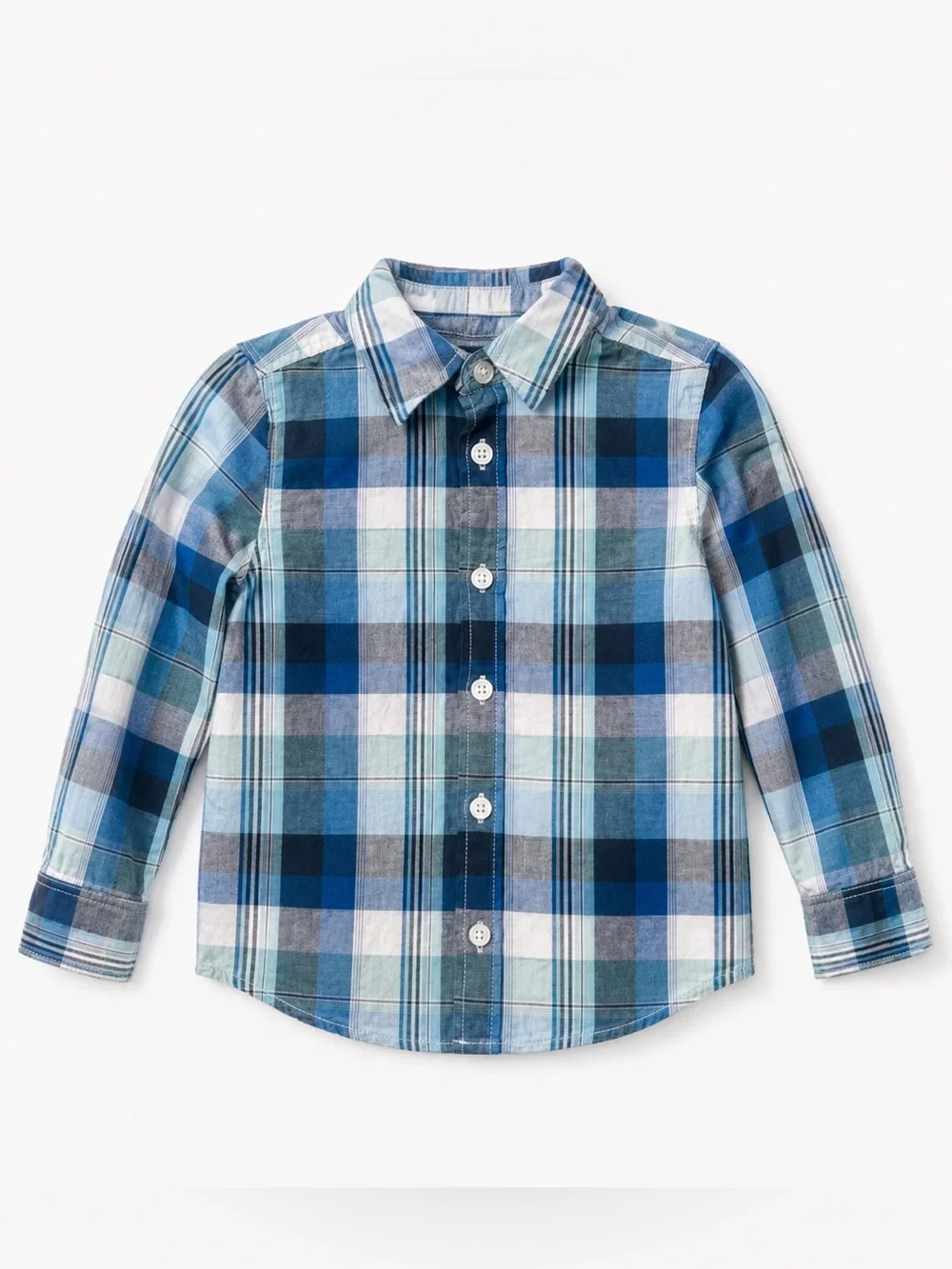 NWOT New Oshkosh B’gosh Blue Plaid Kids Shirt 4T